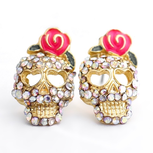 2/$20! Sugar Skull/Day of the Dead Stud Earrings - Picture 5 of 8